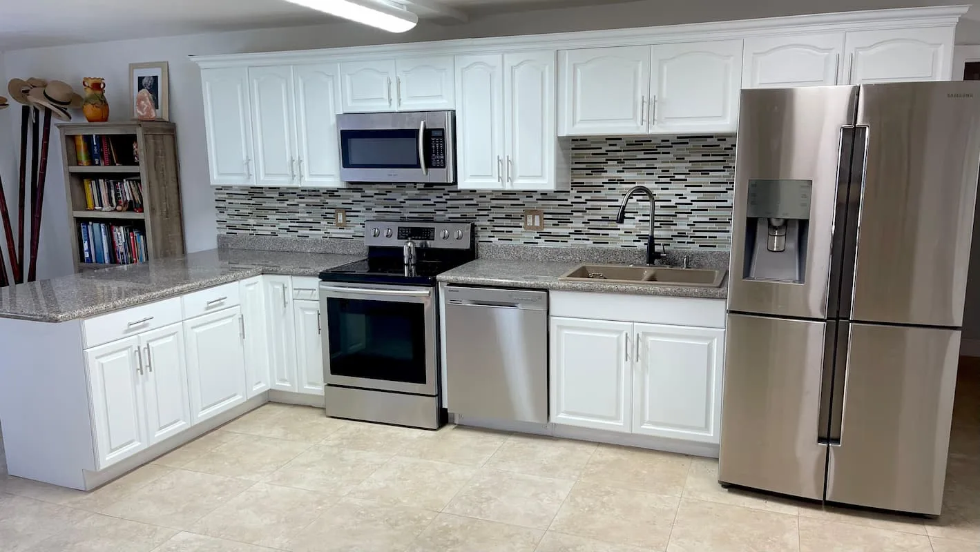 full kitchen cabinet repainted