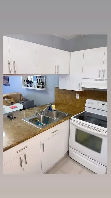 modern kithcen in white just painted