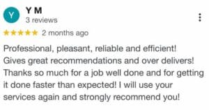 Review 5 star from Y M