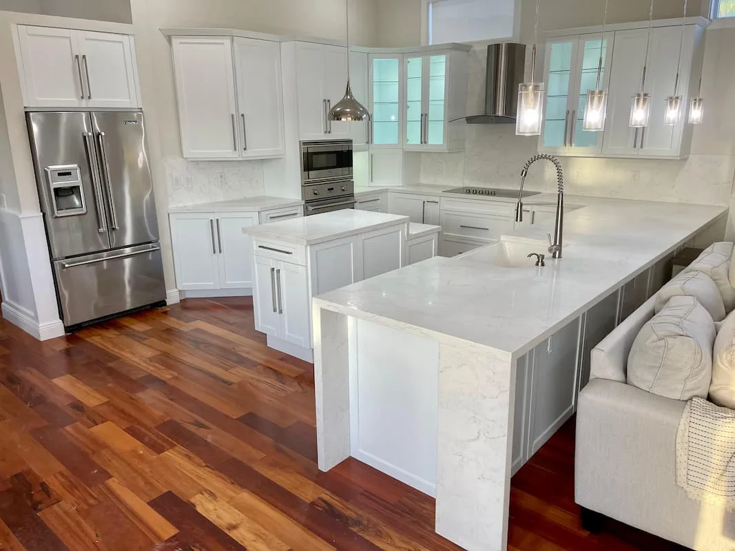 stylish kitchen cabinet painted with spray